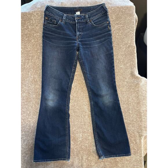 Silver Jeans Womens Size 29 x 30 Suki Blue Denim Mid Rise Stretch Bootcut - Picture 2 of 12